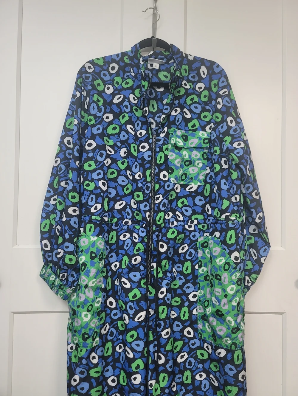 DVF x Target Nylon Jazz Dot Jumpsuit | Blue Green Sporty Chic XXL - Picture 3 of 8
